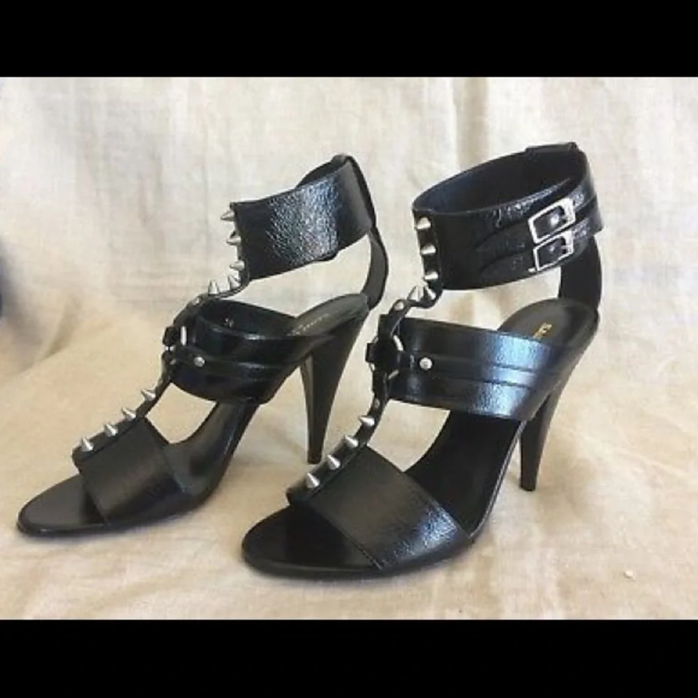 Saint Laurent Sandals Studded Ankle Cuff Fetish 8 New w Box - Picture 3 of 8